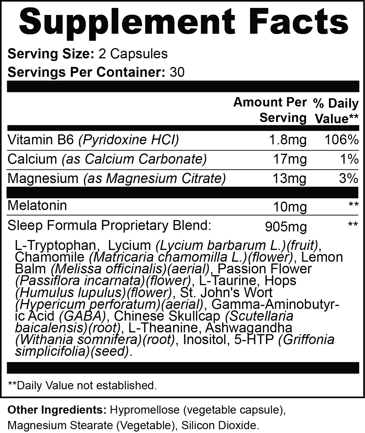 Deep Sleep Formulation