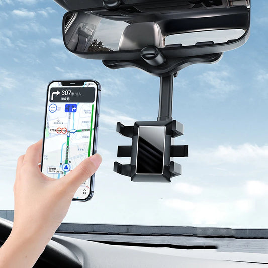 Rearview Mirror 360° Phone Holder – Adjustable Car Mount